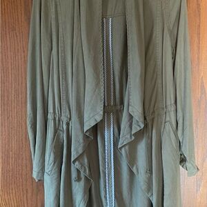 Max Jeans Olive Drape Trench Coat